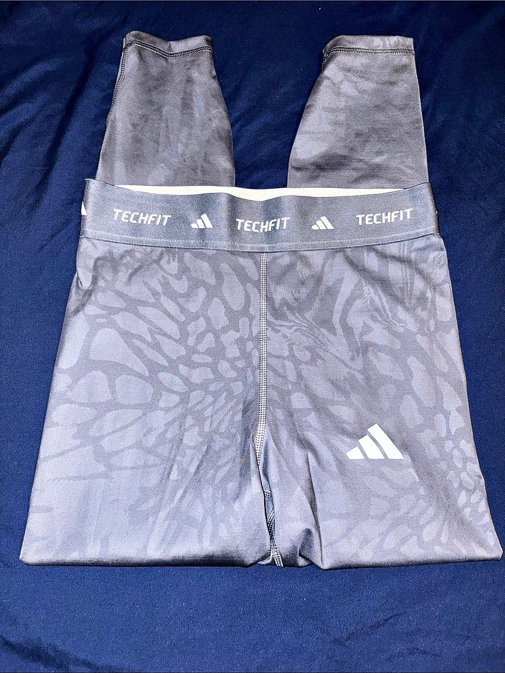 adidas Techfit Gray Abstract Athletic Leggings